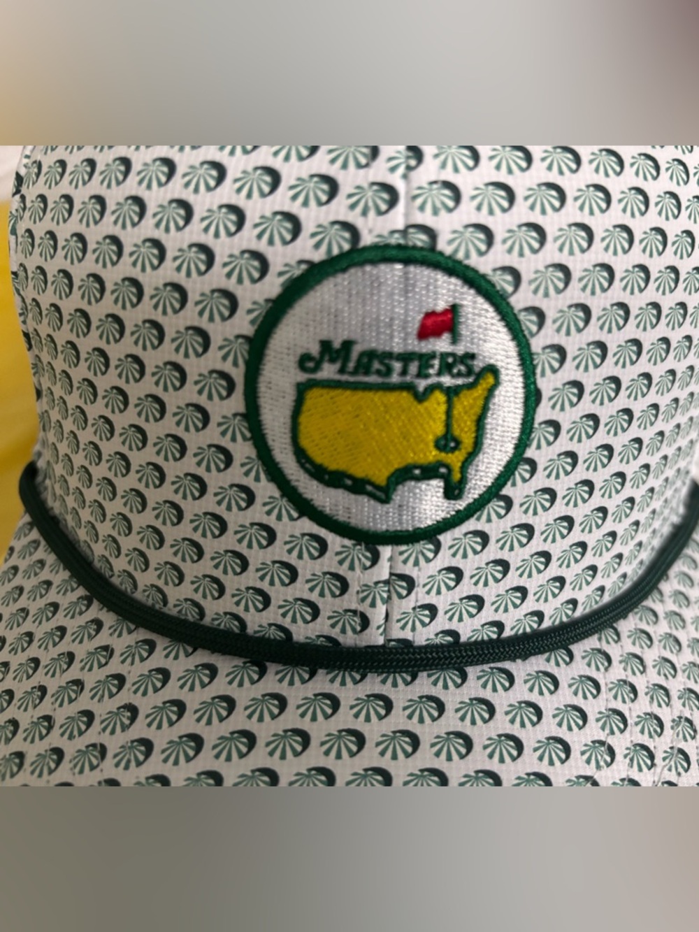 Masters 2026 - White Cap with Yellow Map Patch and Green Trim